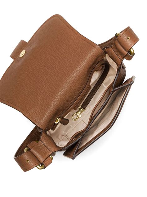 michael kors maxine medium leather saddlebag